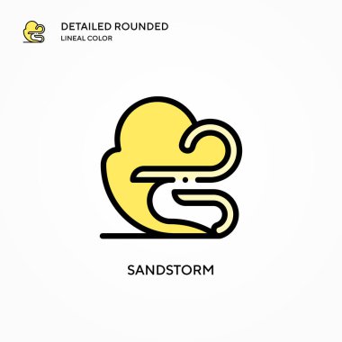 Kum fırtınası vektör simgesi. Modern vektör illüstrasyon kavramları. Düzenlemesi ve kişiselleştirmesi kolay.