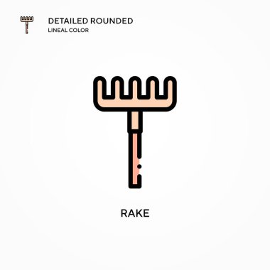 Tırmık vektör simgesi. Modern vektör illüstrasyon kavramları. Düzenlemesi ve kişiselleştirmesi kolay.