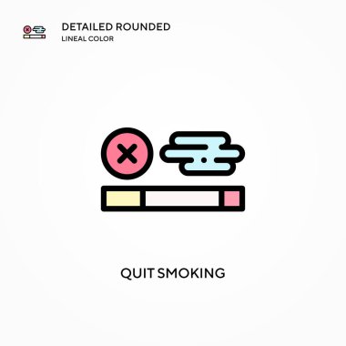 Sigara içmeyi bırak vektör simgesi. Modern vektör illüstrasyon kavramları. Düzenlemesi ve kişiselleştirmesi kolay.