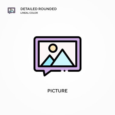 Resim vektör simgesi. Modern vektör illüstrasyon kavramları. Düzenlemesi ve kişiselleştirmesi kolay.