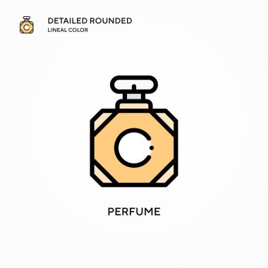 Parfüm vektör simgesi. Modern vektör illüstrasyon kavramları. Düzenlemesi ve kişiselleştirmesi kolay.