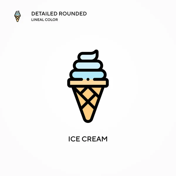 Ice Cream Vector Icon Modern Vector Illustration Concepts Easy Edit — Stock Vector