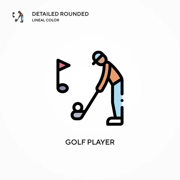 Jugador Golf Vector Icono Conceptos Modernos Ilustración Vectorial Fácil Editar — Vector de stock