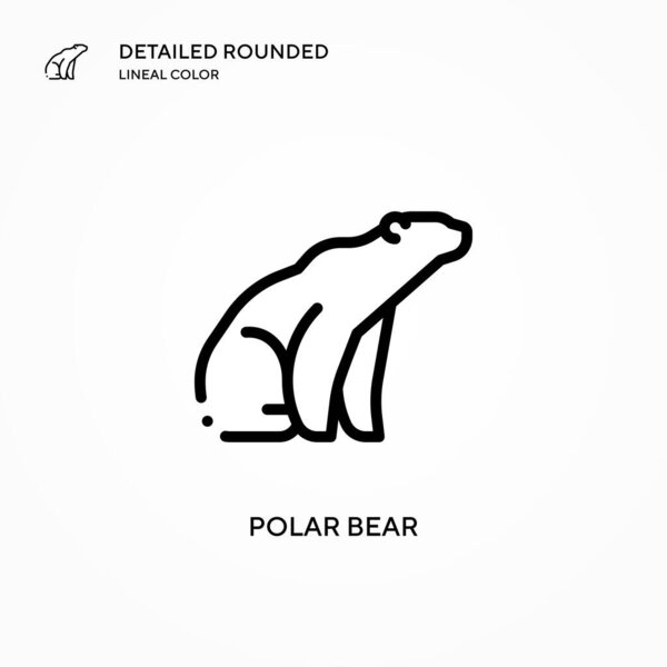 Polar bear vector icon. Modern vector illustration concepts. Easy to edit and customize.