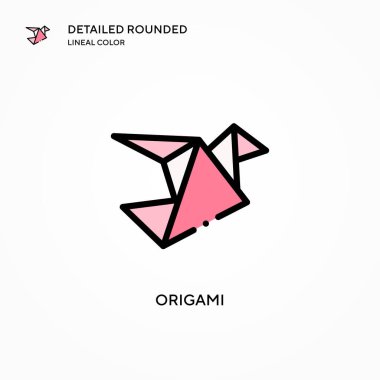 Origami vektör simgesi. Modern vektör illüstrasyon kavramları. Düzenlemesi ve kişiselleştirmesi kolay.