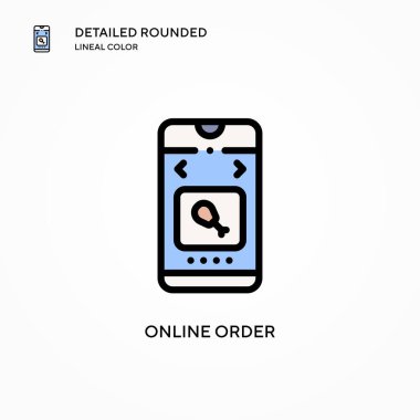Çevrimiçi sipariş vektör simgesi. Modern vektör illüstrasyon kavramları. Düzenlemesi ve kişiselleştirmesi kolay.