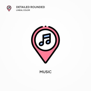 Müzik vektörü simgesi. Modern vektör illüstrasyon kavramları. Düzenlemesi ve kişiselleştirmesi kolay.