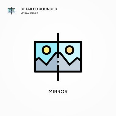 Ayna vektör simgesi. Modern vektör illüstrasyon kavramları. Düzenlemesi ve kişiselleştirmesi kolay.