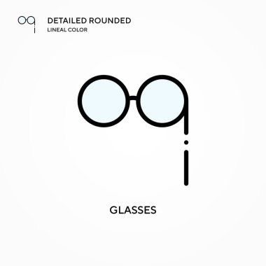 Gözlük vektör simgesi. Modern vektör illüstrasyon kavramları. Düzenlemesi ve kişiselleştirmesi kolay.
