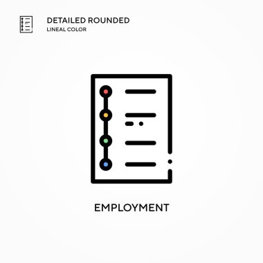 İstihdam vektör simgesi. Modern vektör illüstrasyon kavramları. Düzenlemesi ve kişiselleştirmesi kolay.