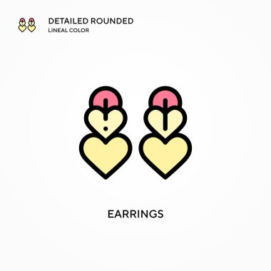 Küpe vektör ikonu. Modern vektör illüstrasyon kavramları. Düzenlemesi ve kişiselleştirmesi kolay.