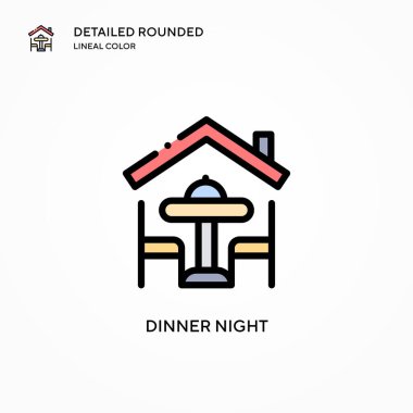 Akşam yemeği ikonu. Modern vektör illüstrasyon kavramları. Düzenlemesi ve kişiselleştirmesi kolay.