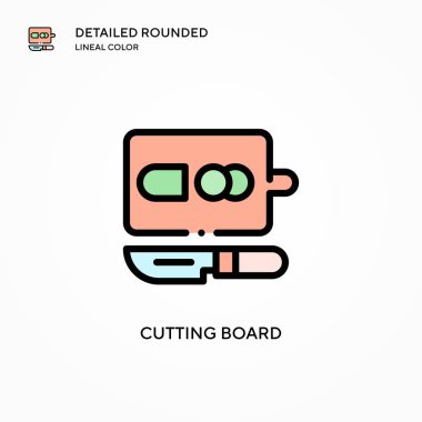 Tahta vektör simgesi kesiliyor. Modern vektör illüstrasyon kavramları. Düzenlemesi ve kişiselleştirmesi kolay.