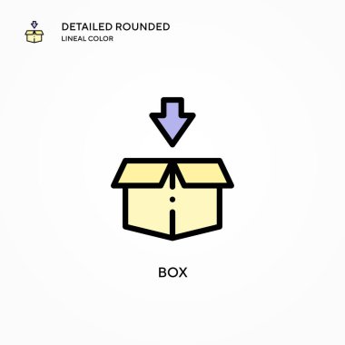 Kutu vektör simgesi. Modern vektör illüstrasyon kavramları. Düzenlemesi ve kişiselleştirmesi kolay.