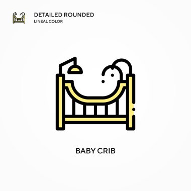 Bebek beşiği vektör simgesi. Modern vektör illüstrasyon kavramları. Düzenlemesi ve kişiselleştirmesi kolay.