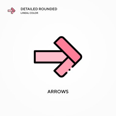 Ok vektör simgesi. Modern vektör illüstrasyon kavramları. Düzenlemesi ve kişiselleştirmesi kolay.