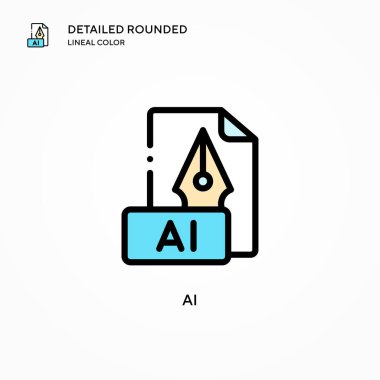 Ai vektör simgesi. Modern vektör illüstrasyon kavramları. Düzenlemesi ve kişiselleştirmesi kolay.