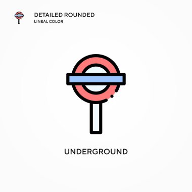 Yer altı vektör simgesi. Modern vektör illüstrasyon kavramları. Düzenlemesi ve kişiselleştirmesi kolay.