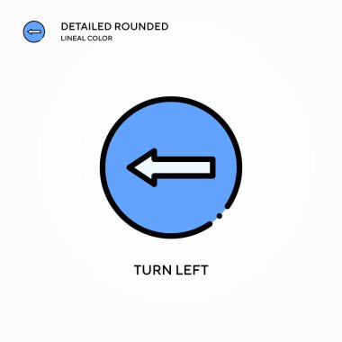 Sola vektör simgesine dön. Modern vektör illüstrasyon kavramları. Düzenlemesi ve kişiselleştirmesi kolay.