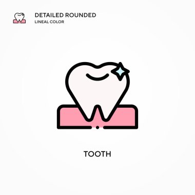 Diş vektör simgesi. Modern vektör illüstrasyon kavramları. Düzenlemesi ve kişiselleştirmesi kolay.