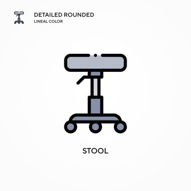 Tabure vektör simgesi. Modern vektör illüstrasyon kavramları. Düzenlemesi ve kişiselleştirmesi kolay.