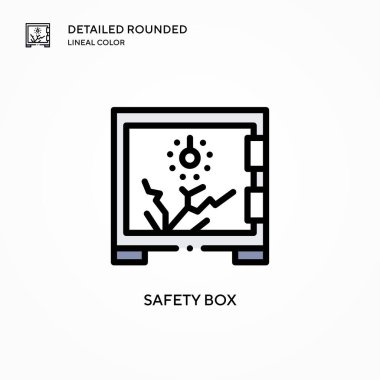 Güvenlik kutusu vektör simgesi. Modern vektör illüstrasyon kavramları. Düzenlemesi ve kişiselleştirmesi kolay.
