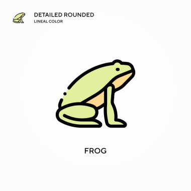 Kurbağa vektör simgesi. Modern vektör illüstrasyon kavramları. Düzenlemesi ve kişiselleştirmesi kolay.