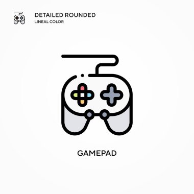 Gamepad vektör simgesi. Modern vektör illüstrasyon kavramları. Düzenlemesi ve kişiselleştirmesi kolay.