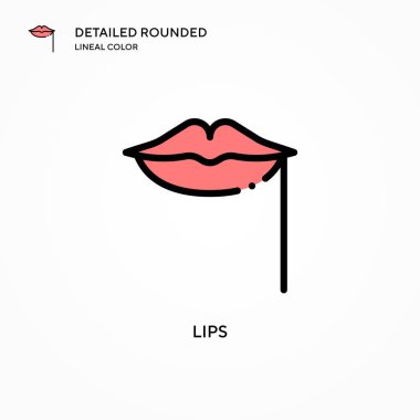 Dudak vektör simgesi. Modern vektör illüstrasyon kavramları. Düzenlemesi ve kişiselleştirmesi kolay.