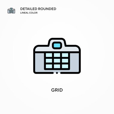 Izgara vektör simgesi. Modern vektör illüstrasyon kavramları. Düzenlemesi ve kişiselleştirmesi kolay.