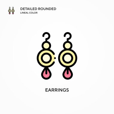 Küpe vektör ikonu. Modern vektör illüstrasyon kavramları. Düzenlemesi ve kişiselleştirmesi kolay.