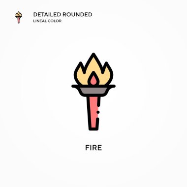 Vektör simgesini ateşle. Modern vektör illüstrasyon kavramları. Düzenlemesi ve kişiselleştirmesi kolay.