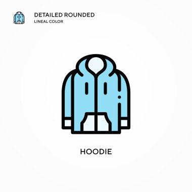 Kapüşonlu vektör ikonu. Modern vektör illüstrasyon kavramları. Düzenlemesi ve kişiselleştirmesi kolay.