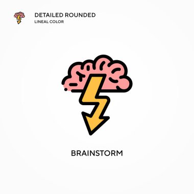 Beyin fırtınası vektör simgesi. Modern vektör illüstrasyon kavramları. Düzenlemesi ve kişiselleştirmesi kolay.