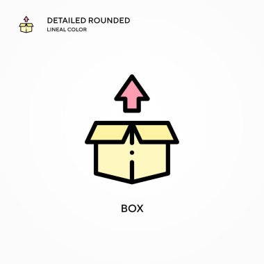 Kutu vektör simgesi. Modern vektör illüstrasyon kavramları. Düzenlemesi ve kişiselleştirmesi kolay.