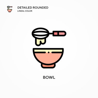 Bowl vektör simgesi. Modern vektör illüstrasyon kavramları. Düzenlemesi ve kişiselleştirmesi kolay.