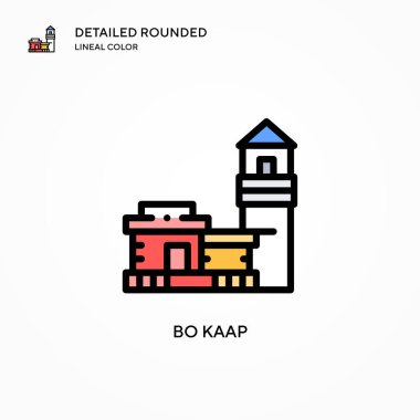 Bo kaap vektör simgesi. Modern vektör illüstrasyon kavramları. Düzenlemesi ve kişiselleştirmesi kolay.