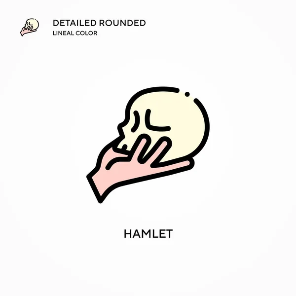 Hamlet vektör simgesi. Modern vektör illüstrasyon kavramları. Düzenlemesi ve kişiselleştirmesi kolay.