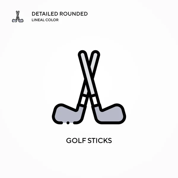 Golf Sticks Vektor Symbol Moderne Konzepte Zur Vektorillustration Einfach Bearbeiten — Stockvektor