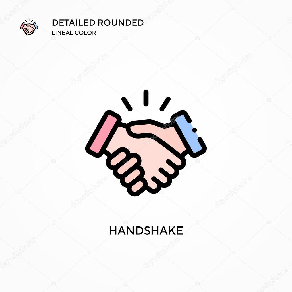 Handshake vector icon. Modern vector illustration concepts. Easy to edit and customize.