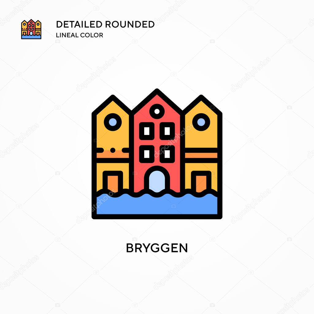 Bryggen vector icon. Modern vector illustration concepts. Easy to edit and customize.