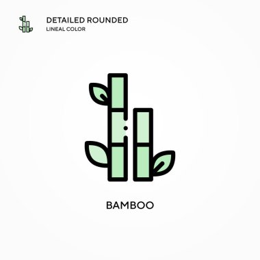 Bambu vektör simgesi. Modern vektör illüstrasyon kavramları. Düzenlemesi ve kişiselleştirmesi kolay.