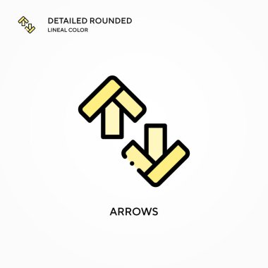 Ok vektör simgesi. Modern vektör illüstrasyon kavramları. Düzenlemesi ve kişiselleştirmesi kolay.