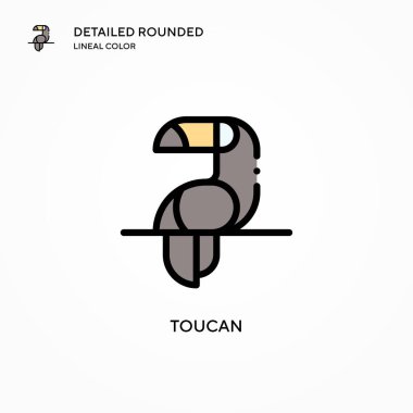 Toucan vektör simgesi. Modern vektör illüstrasyon kavramları. Düzenlemesi ve kişiselleştirmesi kolay.