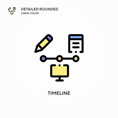 Zaman çizgisi vektör simgesi. Modern vektör illüstrasyon kavramları. Düzenlemesi ve kişiselleştirmesi kolay.