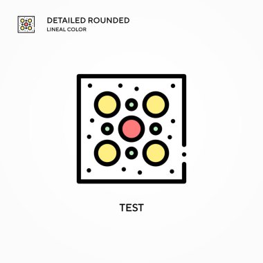 Test vektör simgesi. Modern vektör illüstrasyon kavramları. Düzenlemesi ve kişiselleştirmesi kolay.