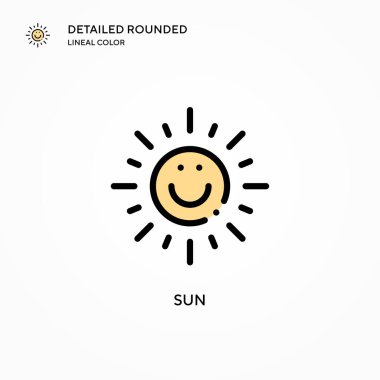 Güneş vektör simgesi. Modern vektör illüstrasyon kavramları. Düzenlemesi ve kişiselleştirmesi kolay.