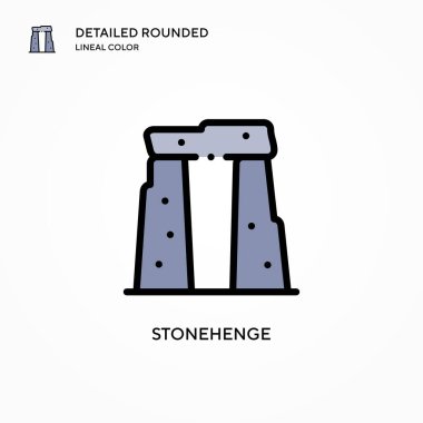 Stonehenge vektör simgesi. Modern vektör illüstrasyon kavramları. Düzenlemesi ve kişiselleştirmesi kolay.