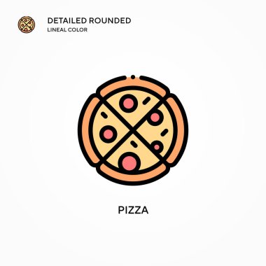 Pizza vektör simgesi. Modern vektör illüstrasyon kavramları. Düzenlemesi ve kişiselleştirmesi kolay.