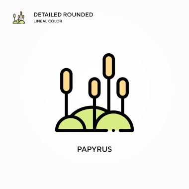 Papirüs vektör simgesi. Modern vektör illüstrasyon kavramları. Düzenlemesi ve kişiselleştirmesi kolay.